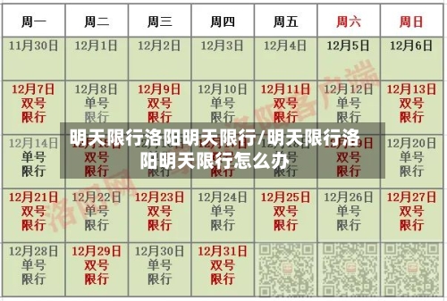 明天限行洛阳明天限行/明天限行洛阳明天限行怎么办
